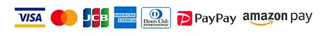 VISA, MasterCard, JCB, American Express, Diners Club, PayPay, Amazon Pay