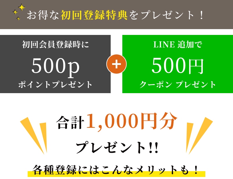 お得な初回登録特典プレゼント