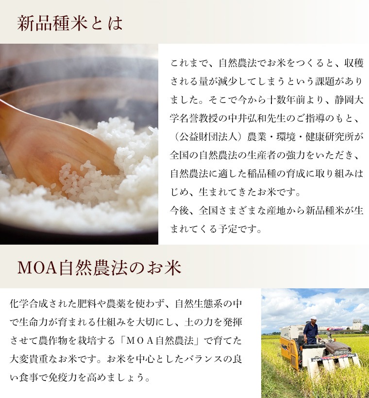新品種米の特徴