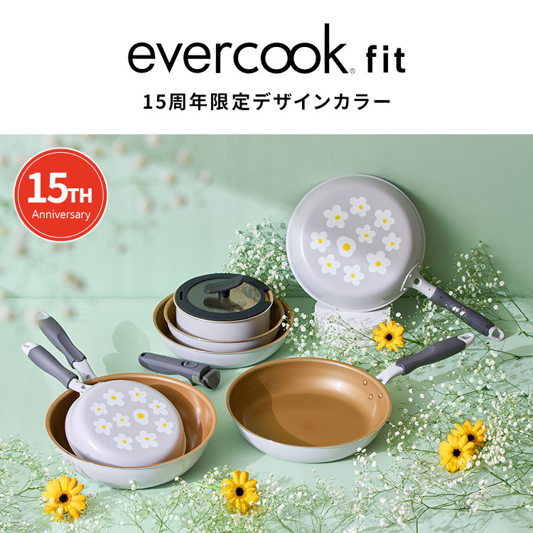 evercook fit ガス火専用 着脱式 6点セット 15周年限定デザイン