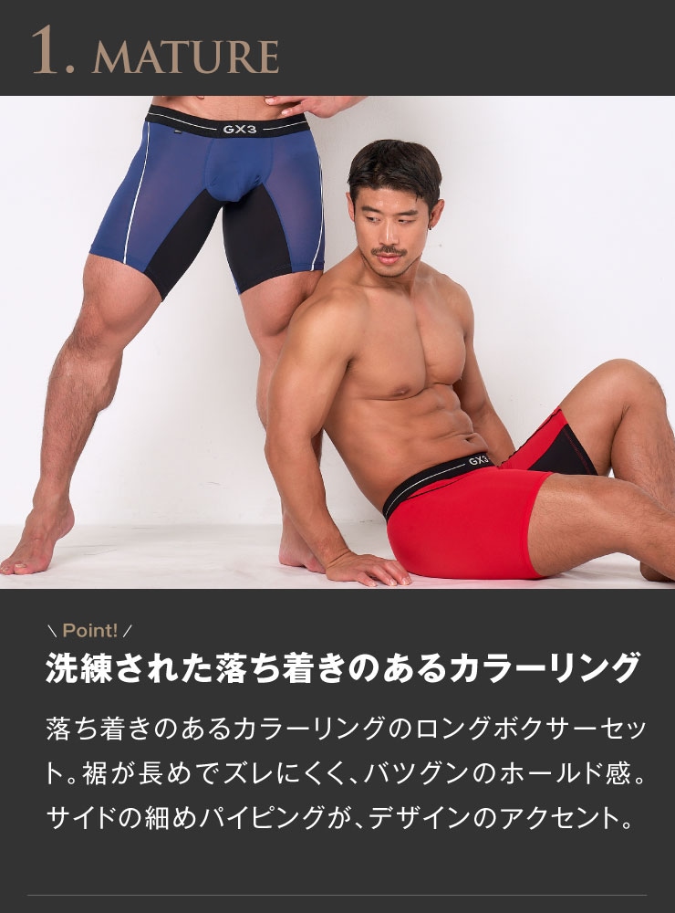 PRIME SKIN スイング カラー ロングボクサーパンツ-GX3 UNDERWEAR