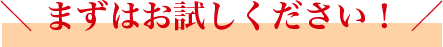 まずはお試しください！