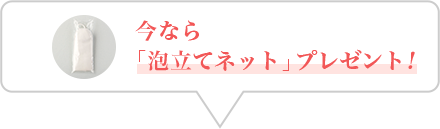 今なら「泡立てネット」プレゼント！