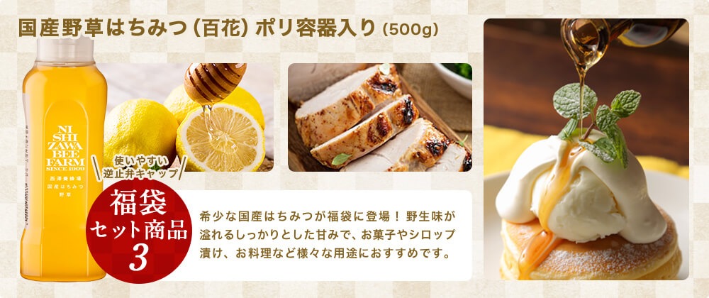 国産野草はちみつ（百花）ポリ容器入り（500g）