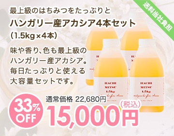 ハンガリー産アカシア4本セット（1.5kg×4本）