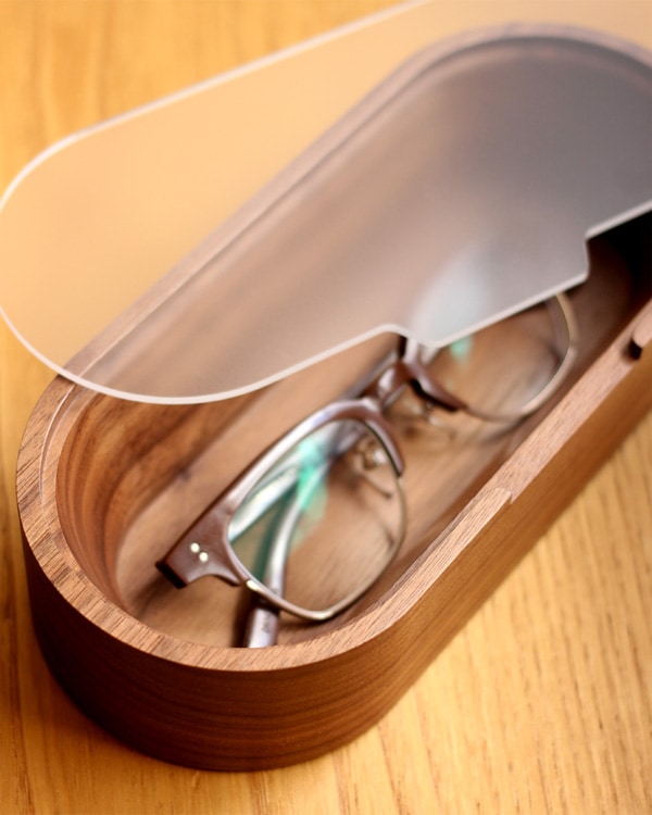 【生産終了】「GlassesCase」埃からレンズを守る木製メガネ・サングラスケース/北欧風デザイン/Hacoaブランド/レディースにもオ