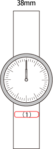 コルクレザーの腕時計にレーザー刻印による名入れ刻印ができます。