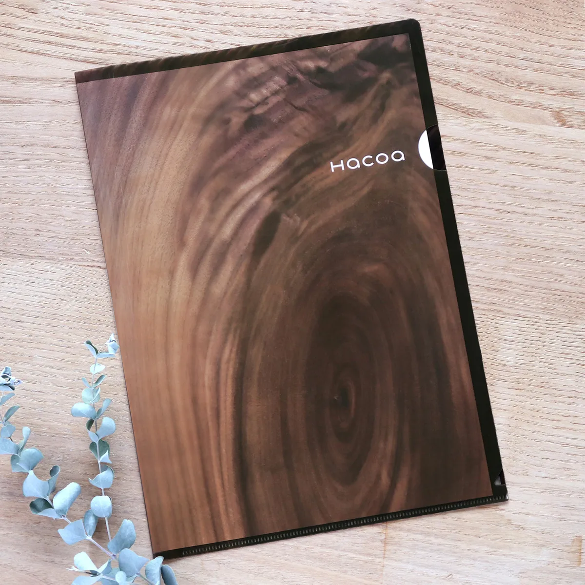 紙を入れると木目が浮かび上がる、A4サイズの「木目クリアファイル」が入荷