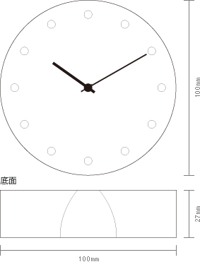 Wall Clock Mini　木の置時計
