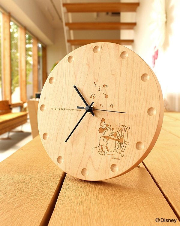 ミッキー ディズニーキャラクターの木製壁掛け時計 置時計 おしゃれな北欧風木製雑貨 贈り物 名入れギフト Hacoaオンラインストア