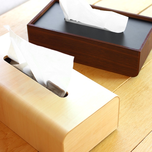 ヤマト工芸 NATURE BOX ティッシュケース」美しい木目と丸みのある曲線