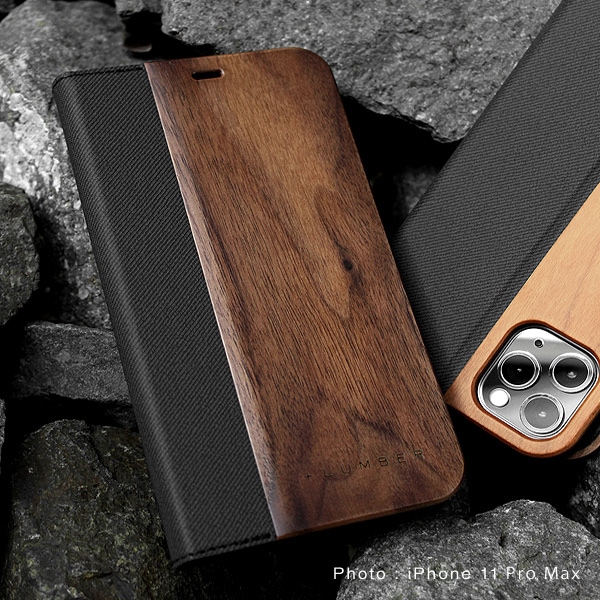 手帳型の木製アイフォンケース、iPhone11 Pro専用フリップケース・カバー