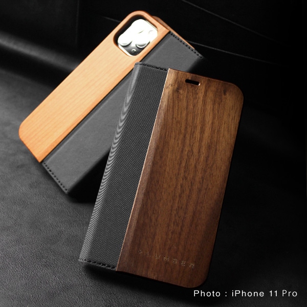 手帳型の木製アイフォンケース、iPhone11 Pro専用フリップケース・カバー