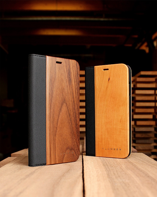 手帳型の木製スマートフォンケース iPhoneXS Max専用