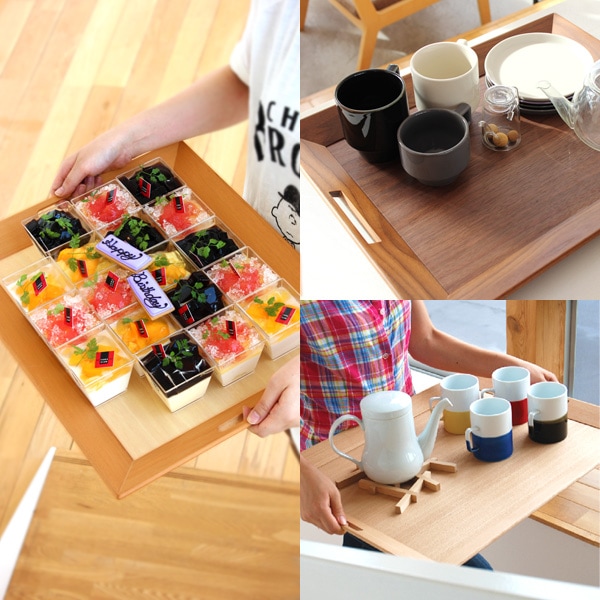 カフェのように使える木製食器トレイ