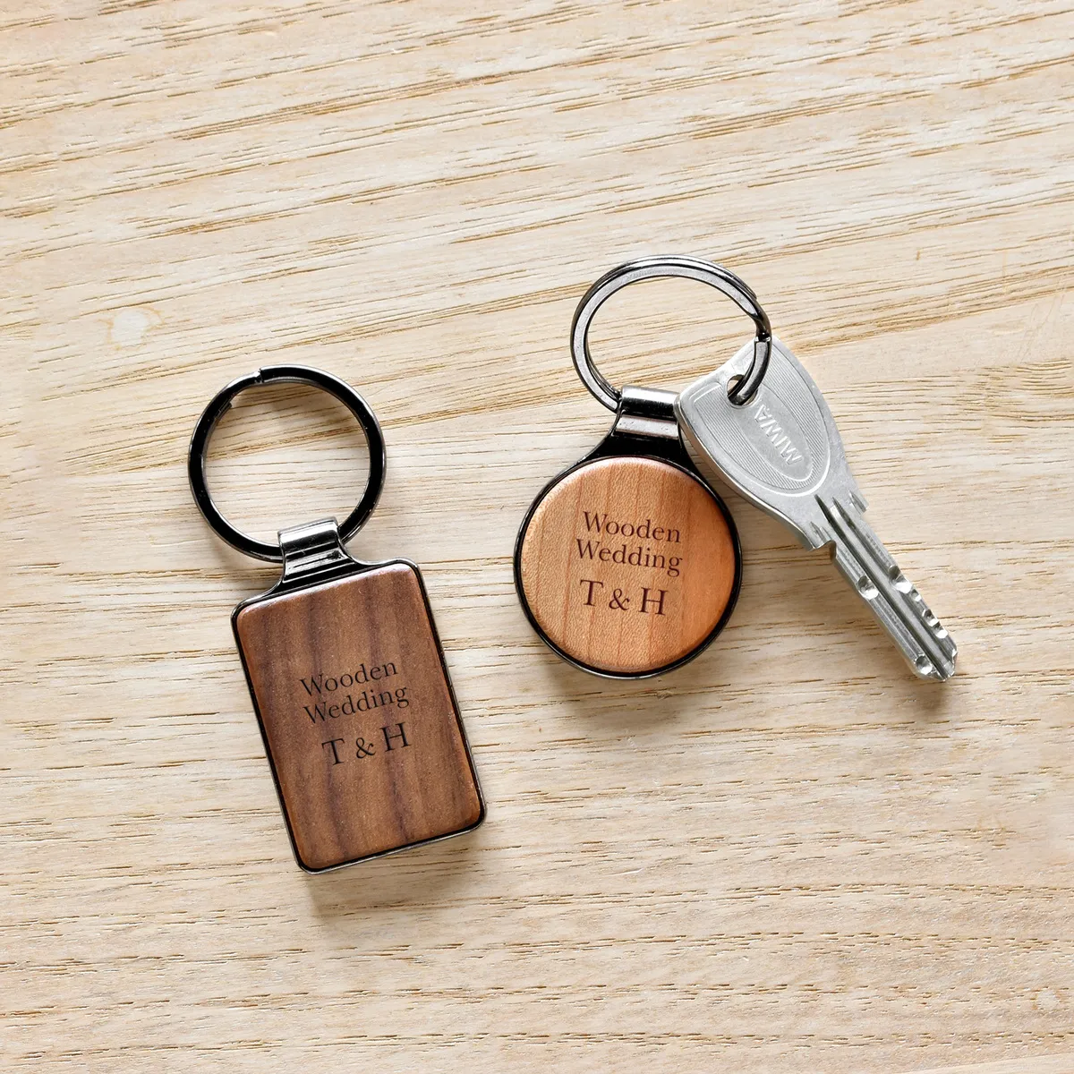 「KEYRING 001 ギフトセット」木製キーホルダー・キーリング