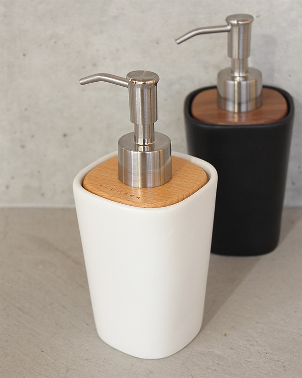 Soap Dispenser 木と陶器を組み合せたソープディスペンサー おしゃれな北欧風木製雑貨 贈り物 名入れギフト Hacoaオンラインストア