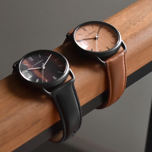 □「WATCH 9900」クラシカルドーム型のミニマルな木製腕時計/メンズ ...