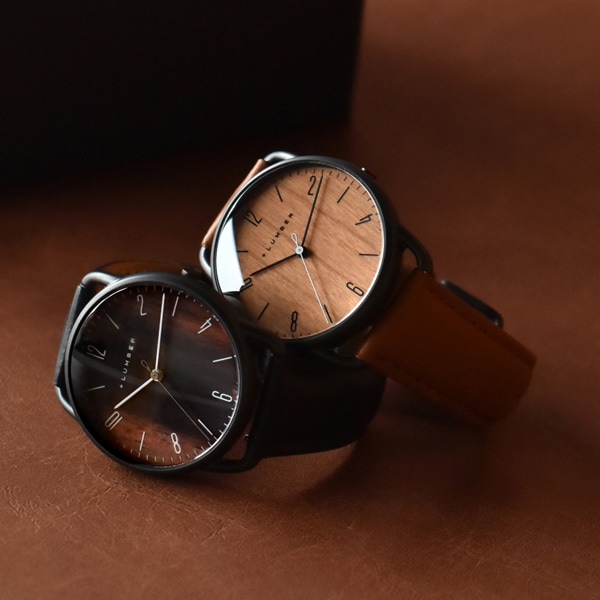 □「WATCH 9900」クラシカルドーム型のミニマルな木製腕時計/メンズ