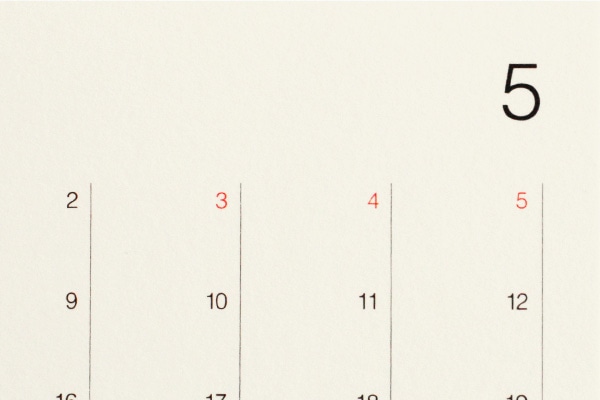 シンプルな卓上カレンダー Desk Calendar