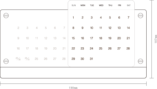 木の経年変化を楽しむ木製卓上万年カレンダー「Desk Calendar Eternal」