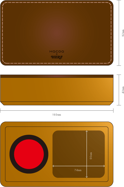 HacoaとHERZとのコラボレーションで生まれた木と革の印鑑ケース。