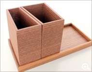 Hacoaデザインの、木製モジュールスタンド＆ペントレイ「Module set」