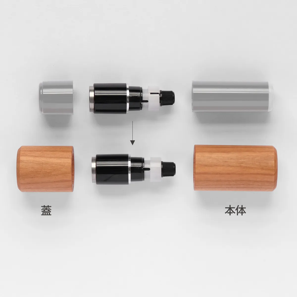 【シヤチハタ ネーム9専用】いつものネーム印が、愛着の一本に変わる木製カバー