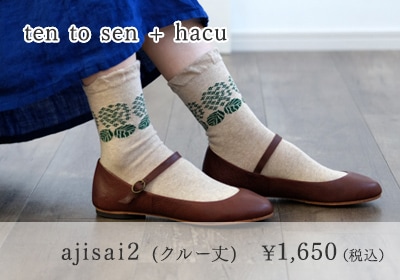 ten to sen + hacu ajisai2（クルー丈）￥1,650（税込）