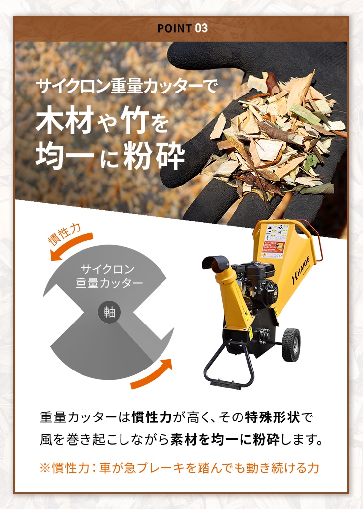 エンジン式粉砕機 ウッドチッパー 7馬力 4サイクル 二枚刃 最大処理径105mm HG-65HP-GGS【1年保証】 |  ガーデニング,粉砕機・ペレット製造機,粉砕機 | HAIGE(ハイガー) 公式オンラインショップ