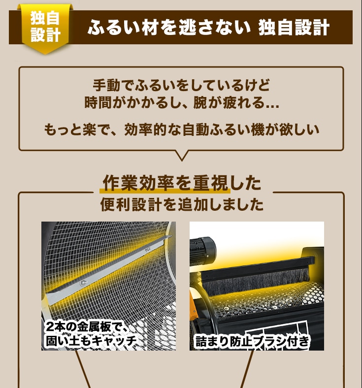 電動 土ふるい機 回転ふるい機 網目4mm・6mm 砂ふるい 堆肥ふるい 土壌改良 硬い土対応 HG-ERS4080【1年保証】 | 農業機械 |  HAIGE(ハイガー) 公式オンラインショップ