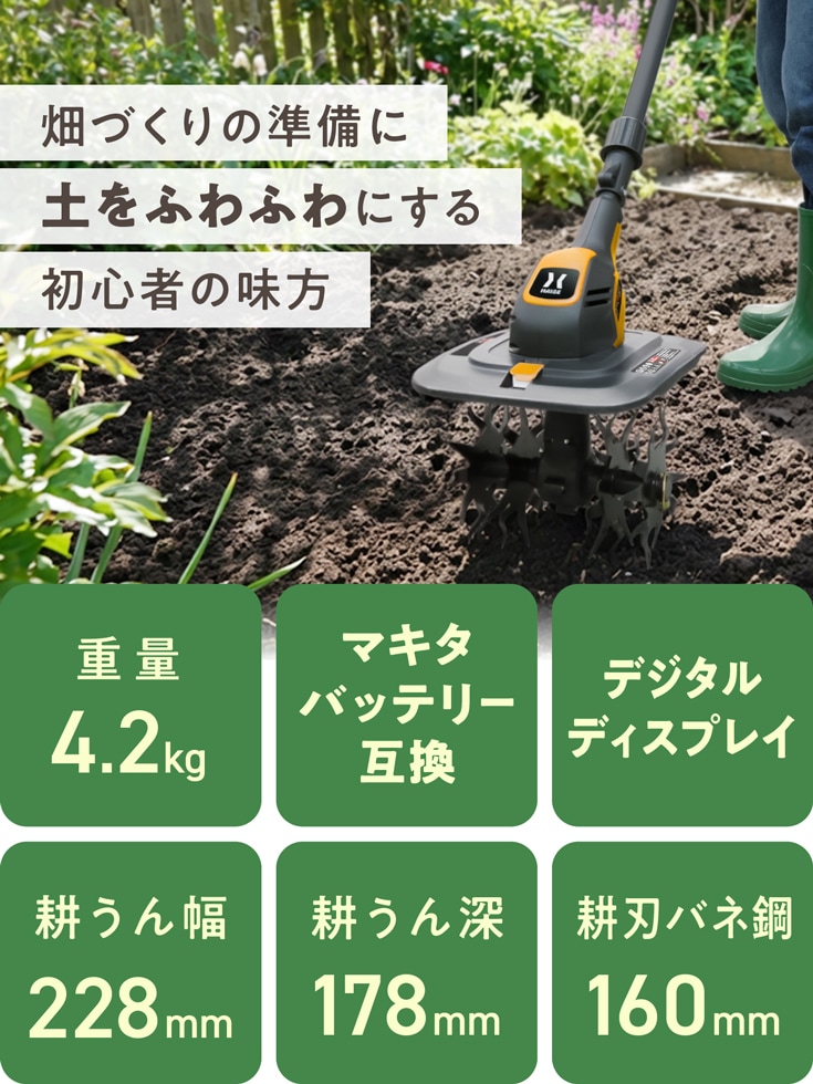 電動耕うん機 バッテリー/充電器セット HG-ETL1823 | 農業