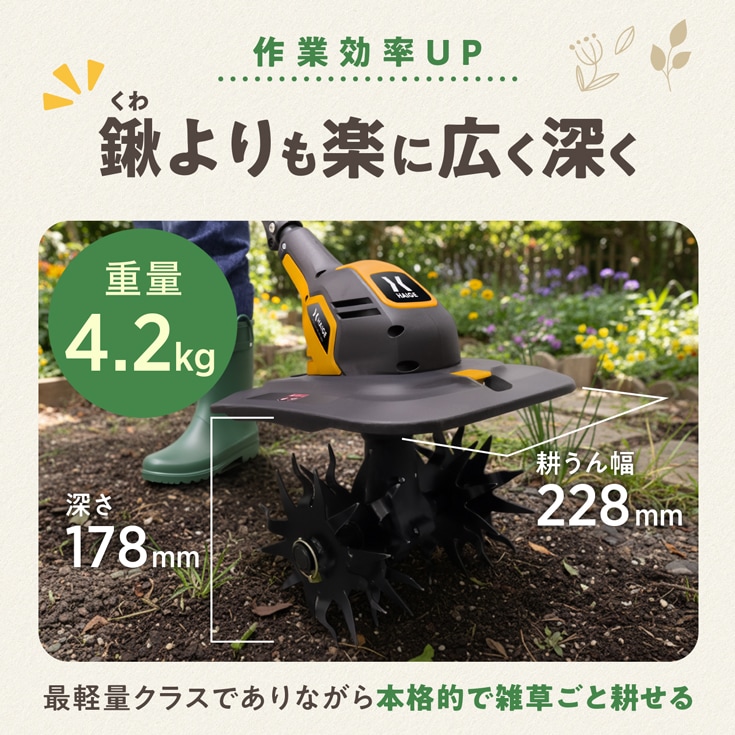 電動耕うん機 本体のみ（バッテリーなし） HG-ETL1823 | 農業