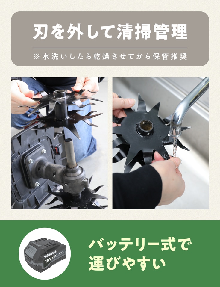 電動耕うん機 本体のみ（バッテリーなし） HG-ETL1823 | 農業