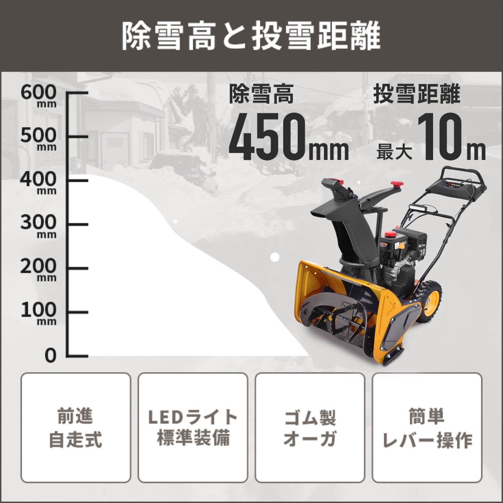 残りわずか＞自走式 エンジン除雪機 シングルステージ 除雪幅60cm 除雪高45cm 7馬力 HG-K7060【1年保証】 | 産業機械・DIY用品, 除雪機,エンジン除雪機 | HAIGE(ハイガー) 公式オンラインショップ