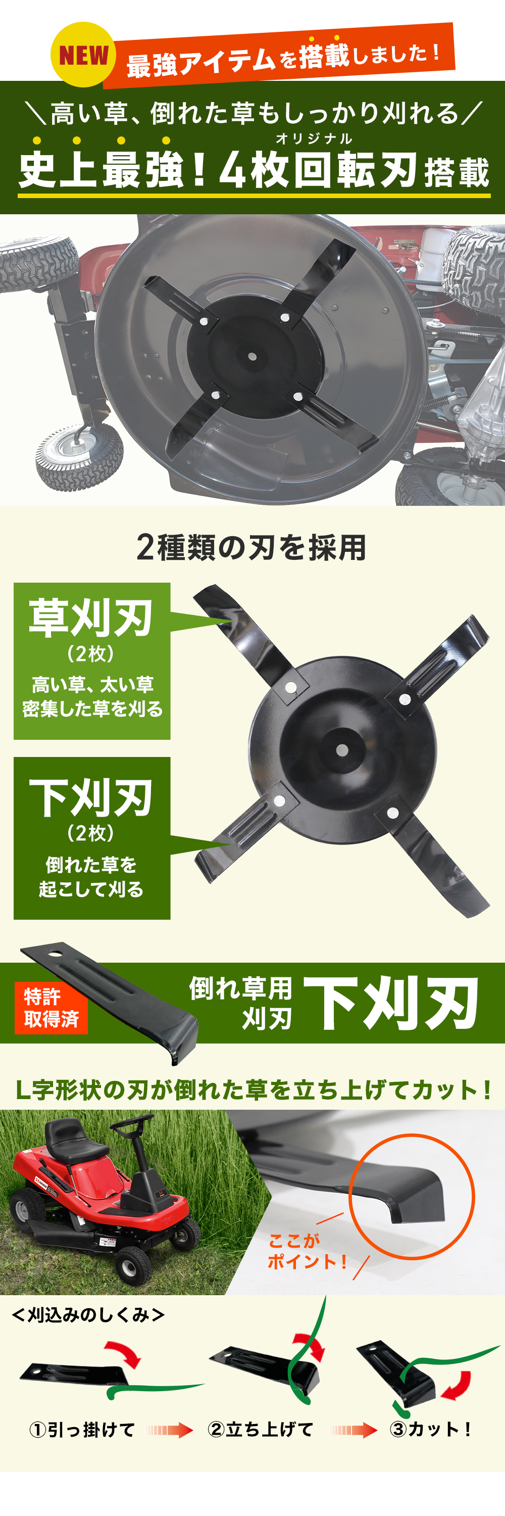 24年改良版 乗用草刈機 エンジン式 芝刈機 W仕様 4サイクル 15馬力 HG-SK9950K（集草袋別売）【1年保証】 | 農業機械,草刈機・刈 払機,乗用型草刈り機 | HAIGE(ハイガー) 公式オンラインショップ