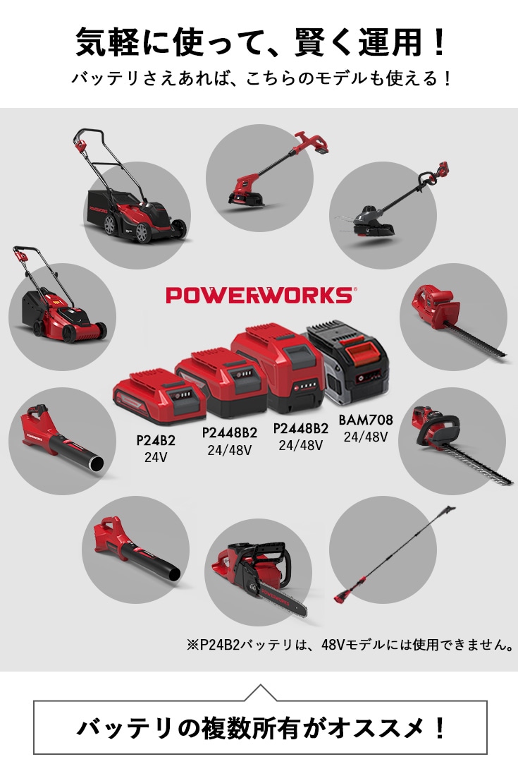 梱包サイズハイガー産業 除雪機 充電式 電動POWERWORKS SNE402 コードレス