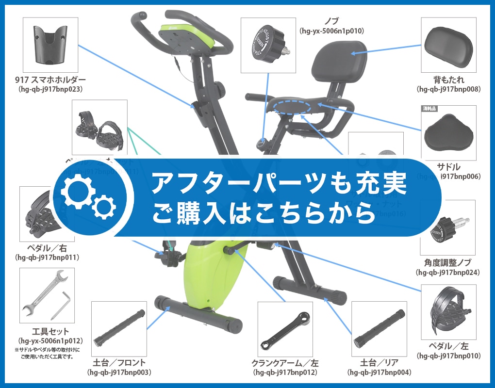 静音 小型 フィットネスバイク メーター付き（カロリー 心拍数 距離 