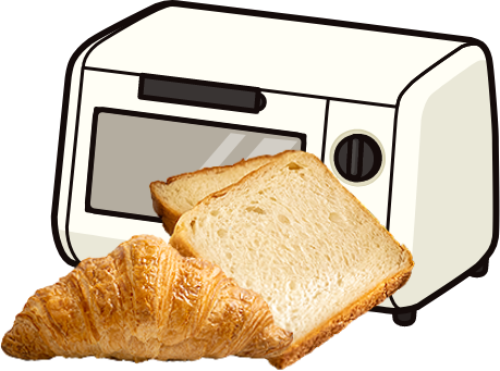 冷凍庫から取り出したパンを、トースターへ