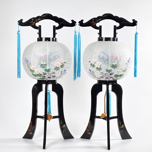 伝統型提灯　 楓 8号（１対）（高さ70cm）回転式 （PC）