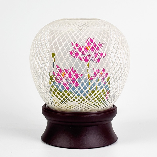 モダン提灯　 花まゆ 蓮華（高さ19cm）回転式