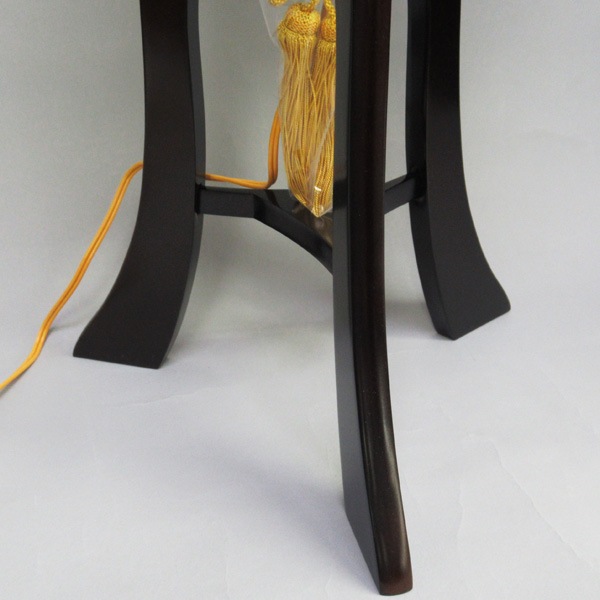 伝統型提灯　 9号 ブラウン 菊桔梗（高さ71cm）回転式 木製