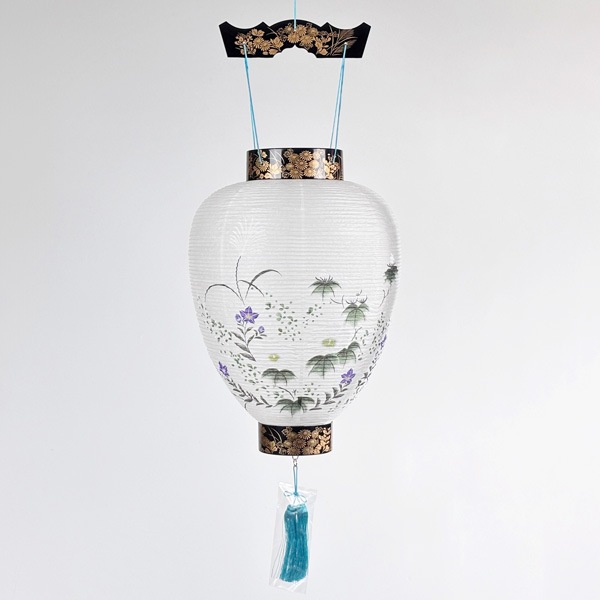 伝統型提灯　 吊り型提灯 御所 黒蒔絵（高さ71cm/本体45cm）