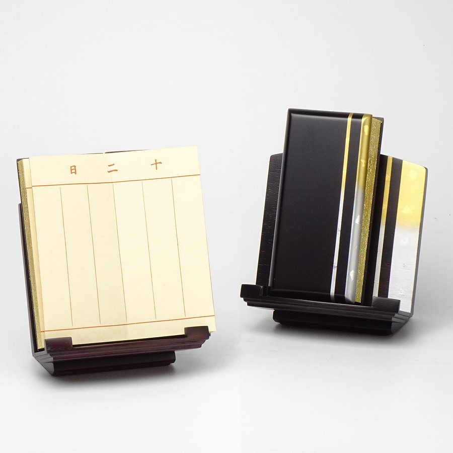 【過去帳台】 （背短） 黒檀 河邦 （3～3.5寸）