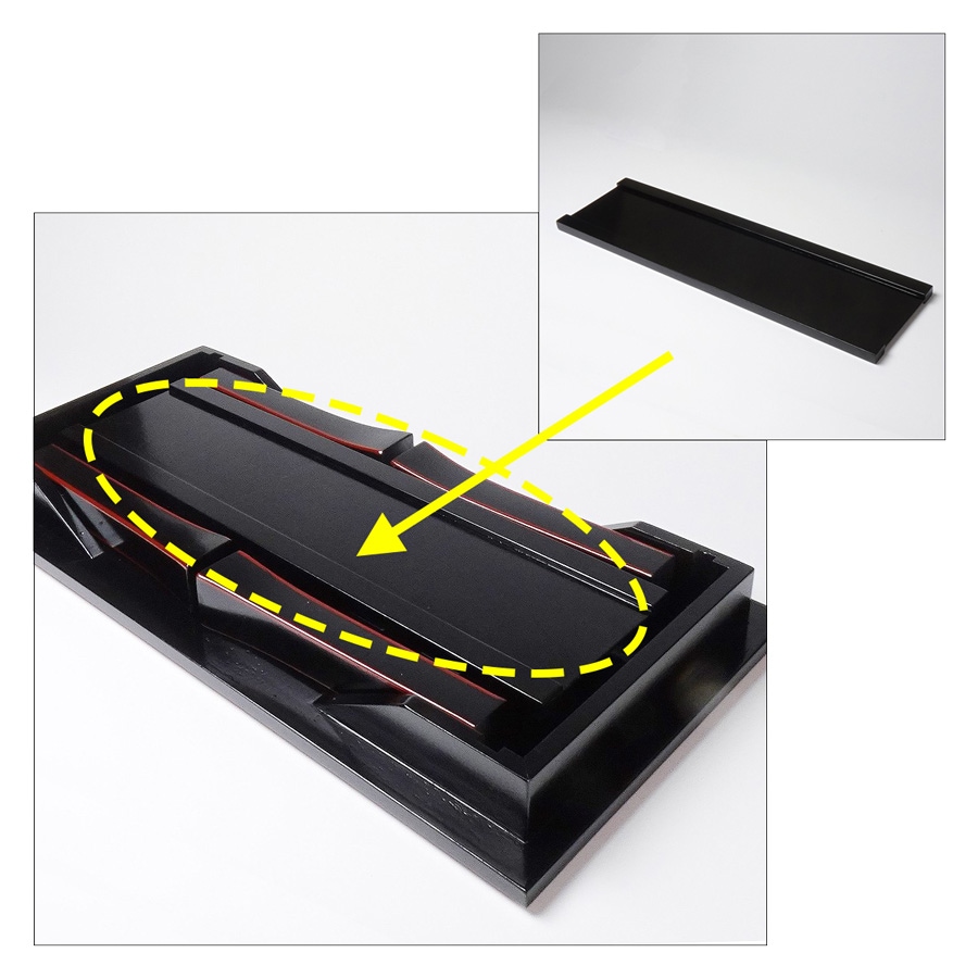 【お供え机】 二月堂机（黒朱）棚付 2尺