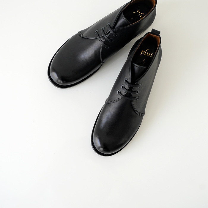 【美品】plus by chausser ブーツ 24.5 plus by chausser プリュス バイ ショセ ショートブーツ PC-5052