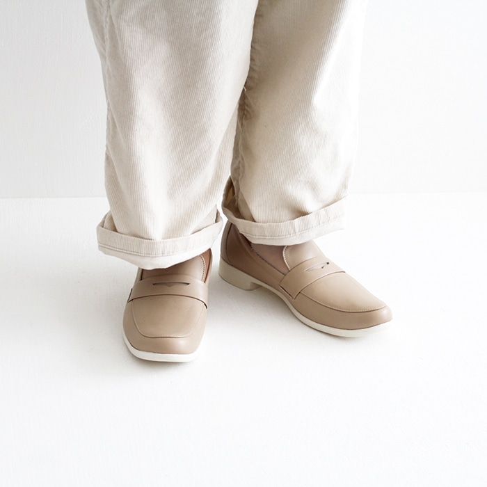 TRAVEL SHOES by chausser トラベルシューズバイショセ コインローファー TR-016 beige/white 靴通販 shoes  gallery hana