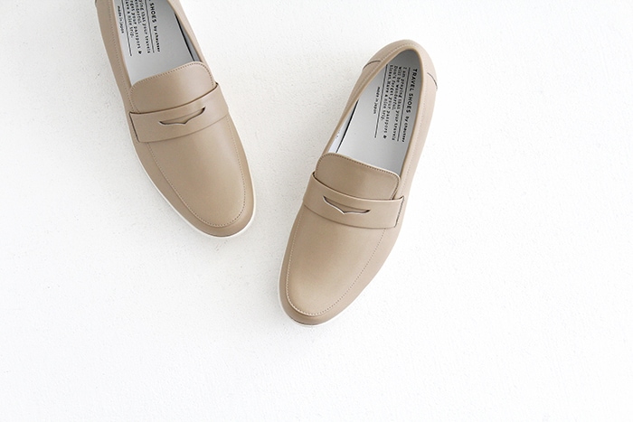 TRAVEL SHOES by chausser トラベルシューズバイショセ コインローファー TR-016 beige/white 靴通販 shoes  gallery hana