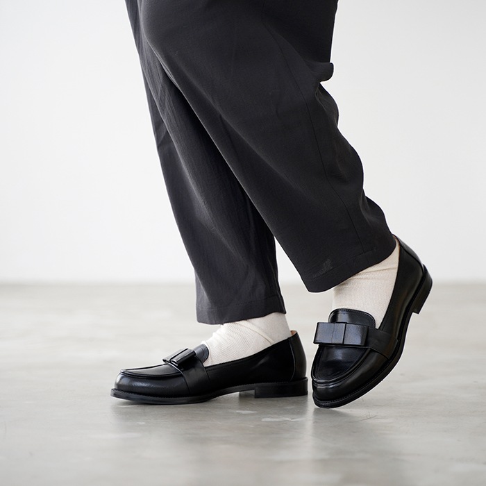 DIEGO BELLINI（ディエゴ ベリーニ)リボンローファー黒 37 DIEGO BELLINI ディエゴベリーニ エナメル グログランリボン