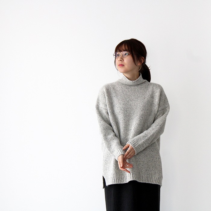 evam eva エヴァムエヴァ wool silk turtleneck ウールシルク